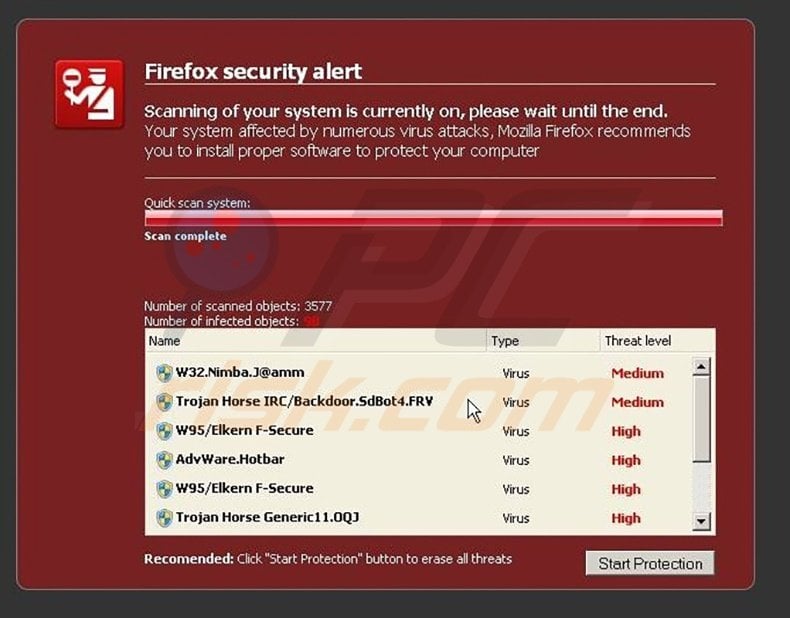 Fake Firefox Security Alert rogue program