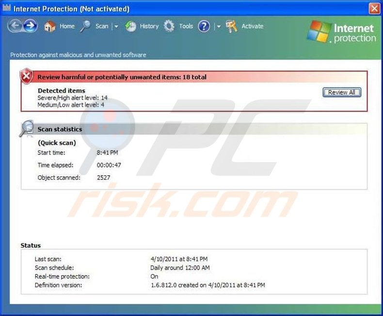 Internet Protection fake antivirus