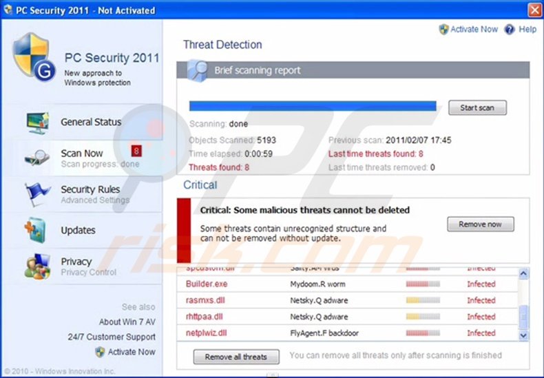 Pc security 2011 fake antivirus program
