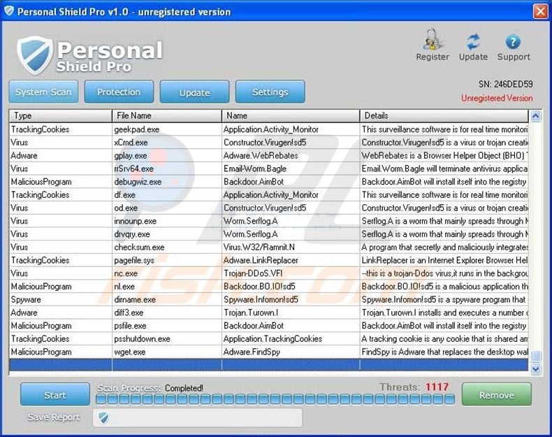 Personal Shield Pro v1.0 fake antivirus program
