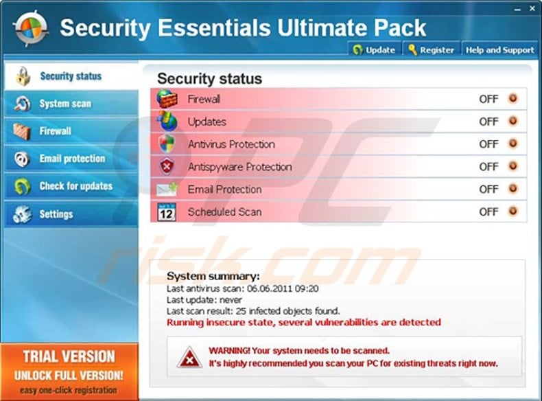 Security Essentials Ultimate Pack fake antivirus program