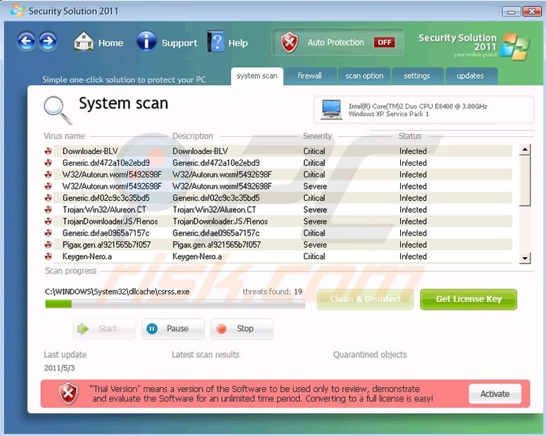 Security Solution 2011 fake antivirus program