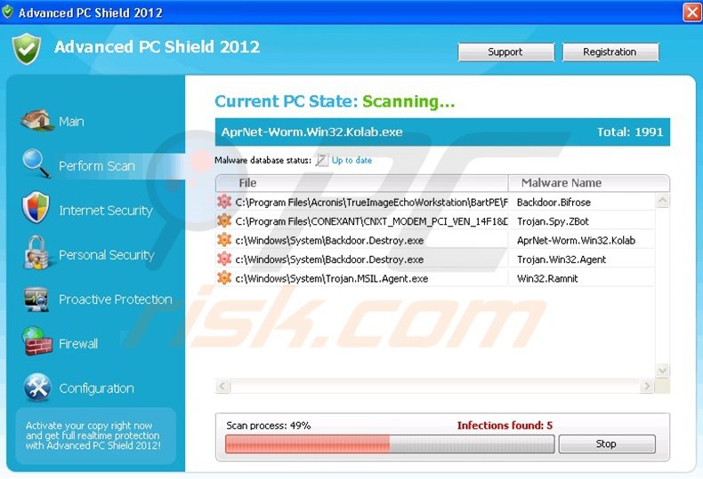 advanced pc shield 2012 fake antivirus