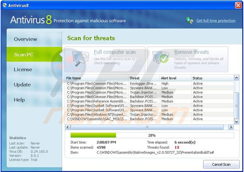 antivirus8 fake antivirus program