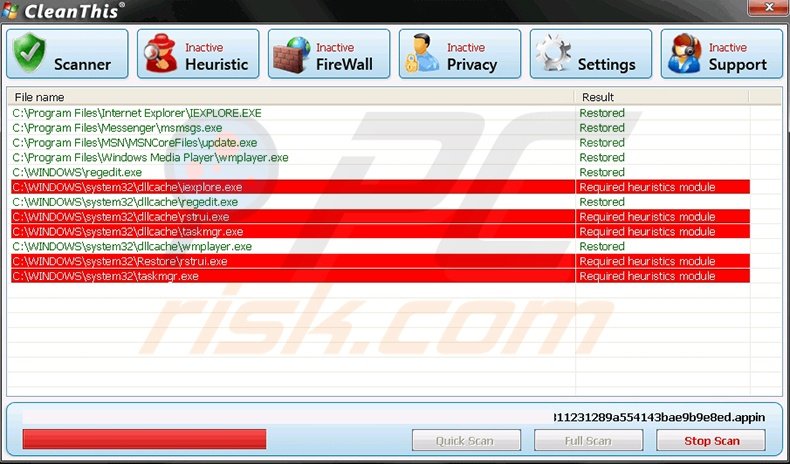 CleanThis fake antivirus program