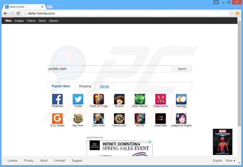 delta-homes.com browser hijacker