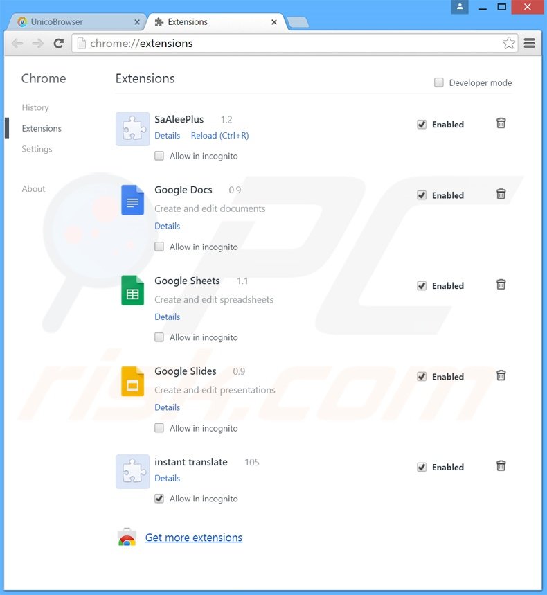 Removing EpicScale ads from Google Chrome step 2