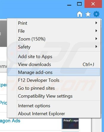 Removing FlashMall ads from Internet Explorer step 1