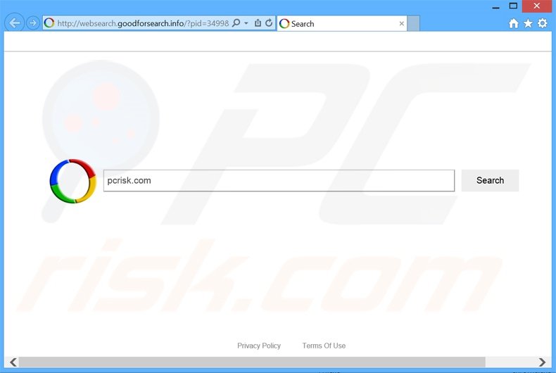 websearch.goodforsearch.com browser hijacker