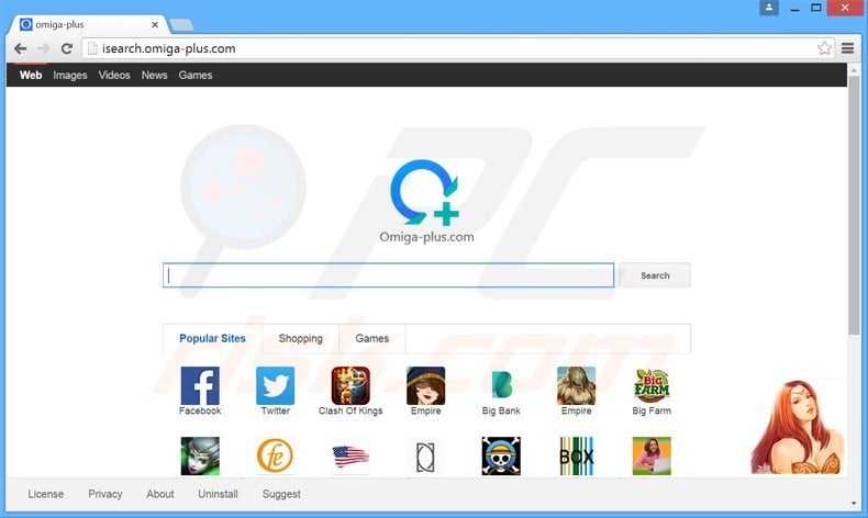 isearch.omiga-plus.com browser hijacker