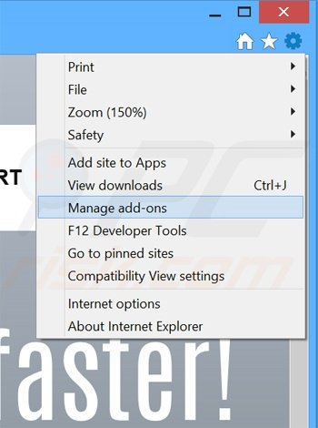Removing LinkWiz ads from Internet Explorer step 1