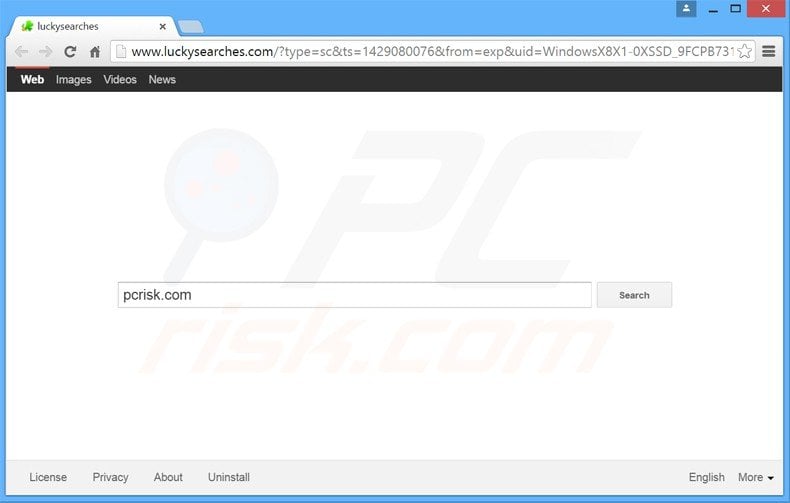 luckysearches.com browser hijacker
