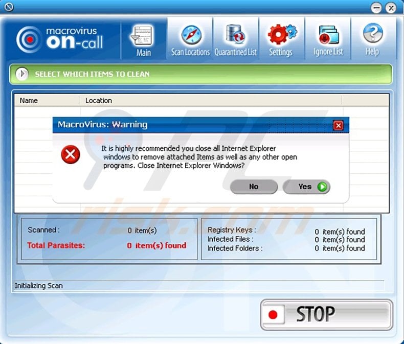 macrovirus oncall fake antivirus program