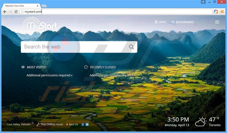 mystart.com browser hijacker