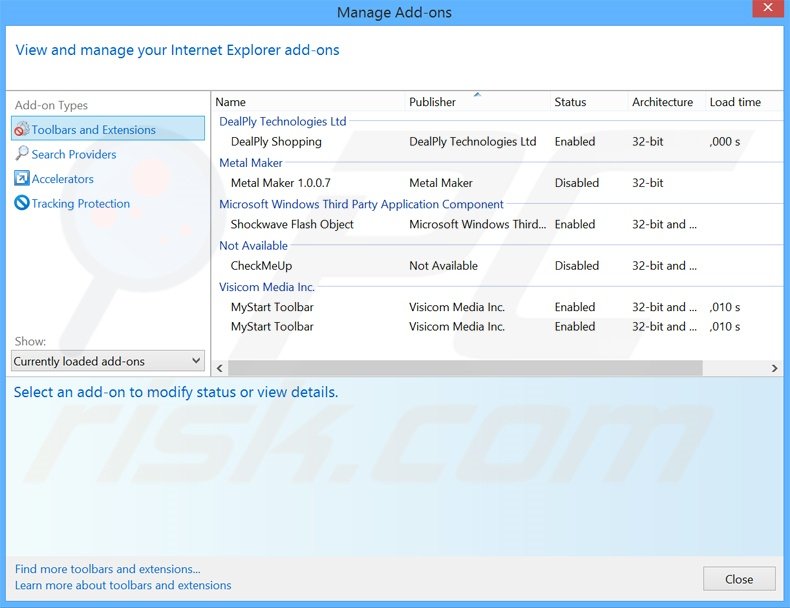 Removing OpenBrowserVersion ads from Internet Explorer step 2