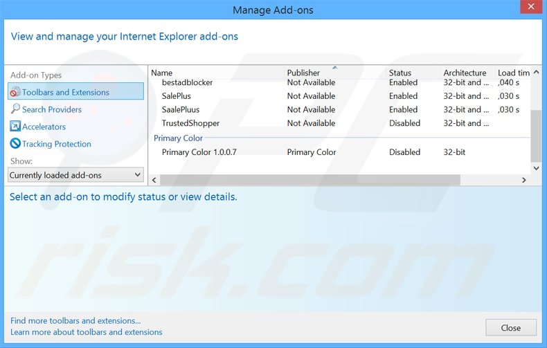 Removing Rapid Media Converter ads from Internet Explorer step 2