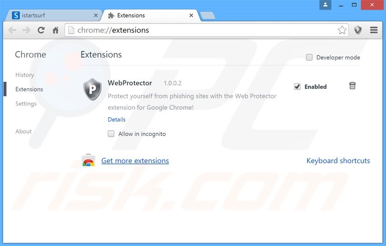 Removing search.webssearches.com related Google Chrome extensions