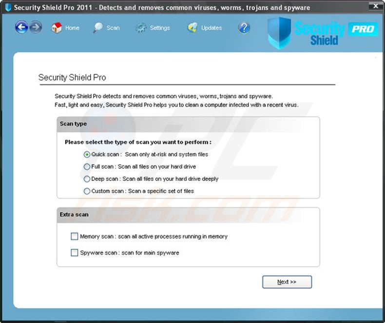 Security Shield Pro 2011 fake antivirus program