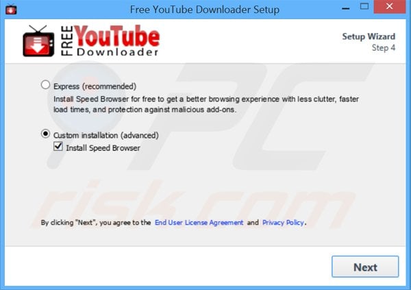 speedbrowser adware installer