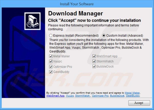 websmartapp adware installer