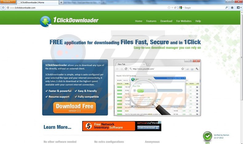 1clickdownloader adware