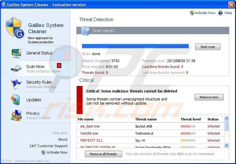 Galileo System Cleaner rogue program