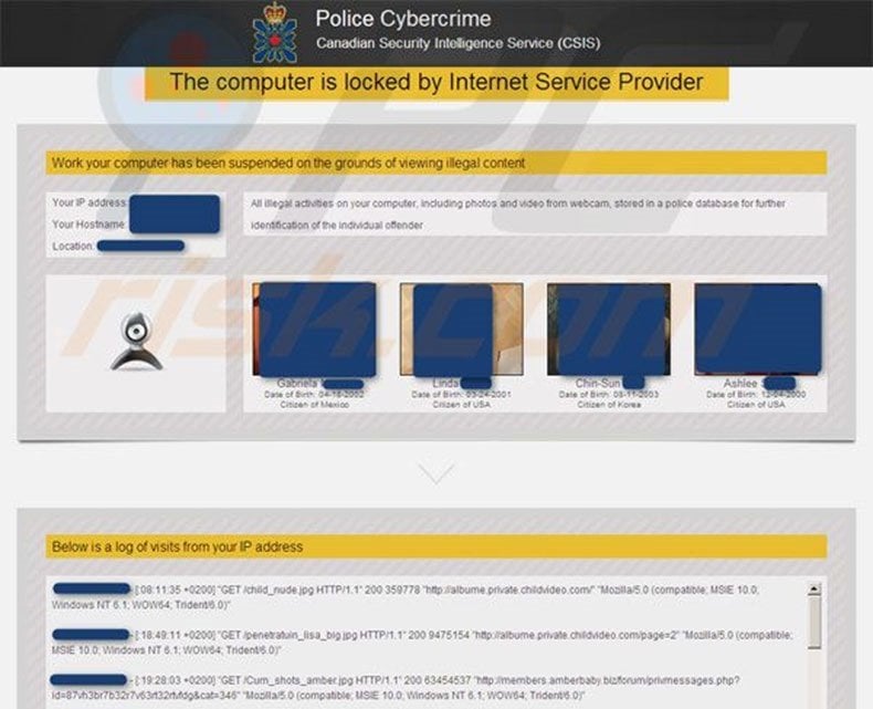 Police Cybercrime (Canadian Security Intelligence Service CSIS) 