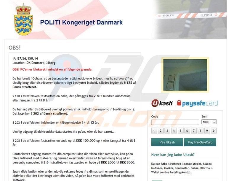 Politiet Kongeriget Danmark virus