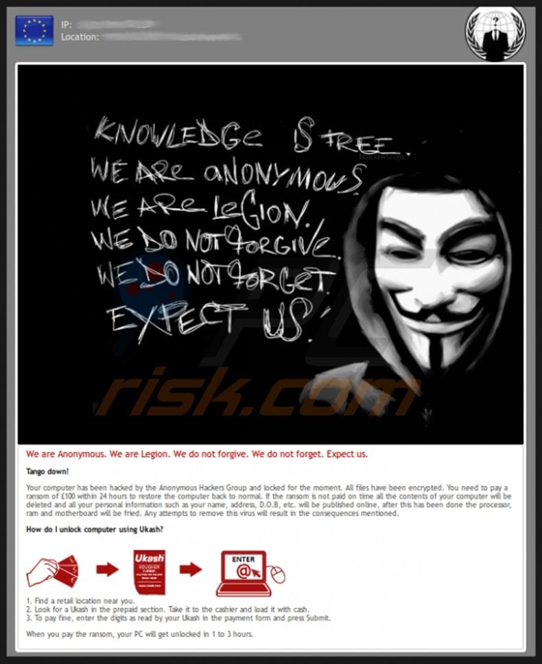 Anonymous ransomware Virus