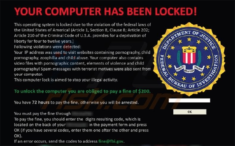 Your computer has been locked! MoneyPak scam