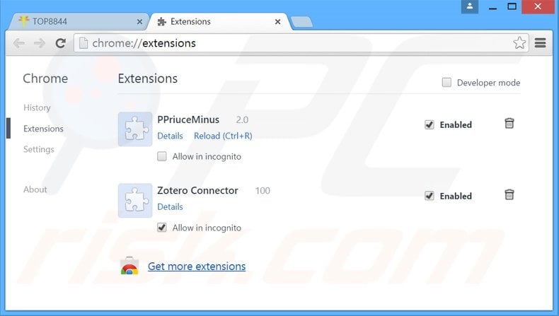 Removing atajitos.com related Google Chrome extensions