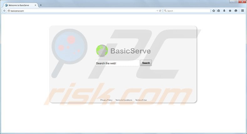 Basicserve.com browser hijacker homepage