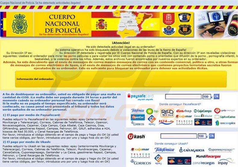 Cuerpo Nacional De Policia ransomware
