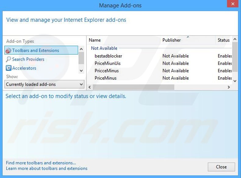 Removing Desktop Search ads from Internet Explorer step 2