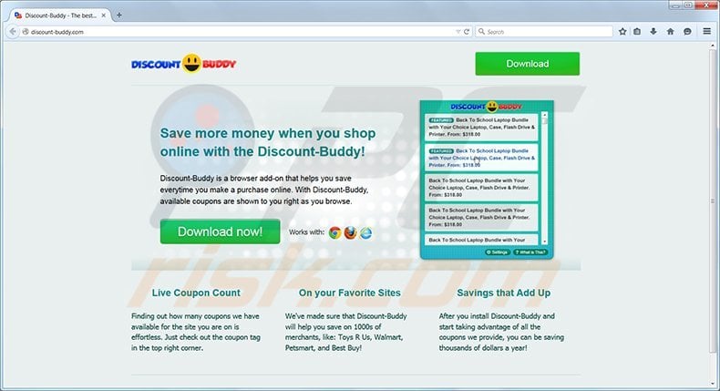 Discount Buddy homepage