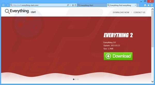 Everything-start.com browser hijacker promoting website
