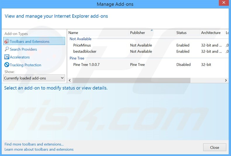 Removing Excellent Coupons ads from Internet Explorer step 2