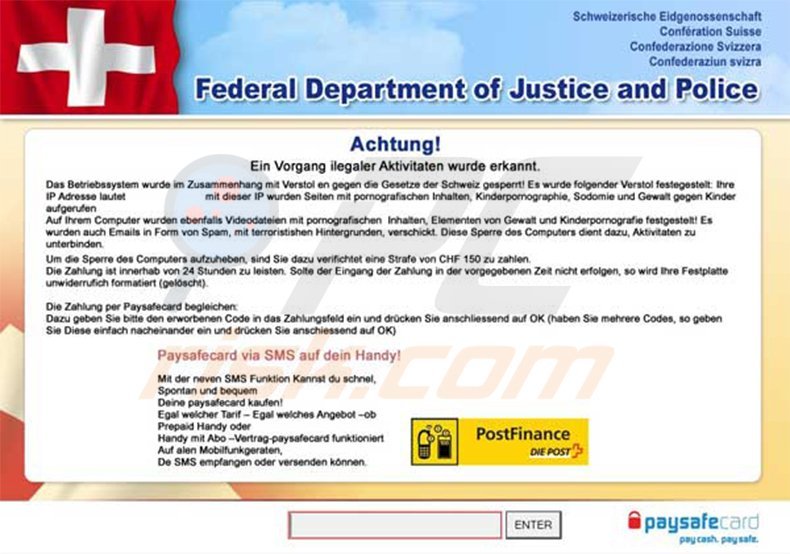 Federal Department of Justice and Police Virus