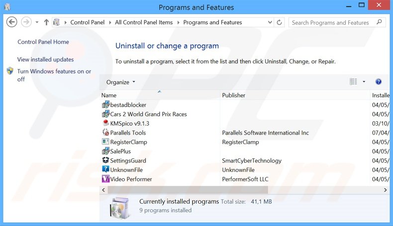 Find-A-Deal adware uninstall via Control Panel