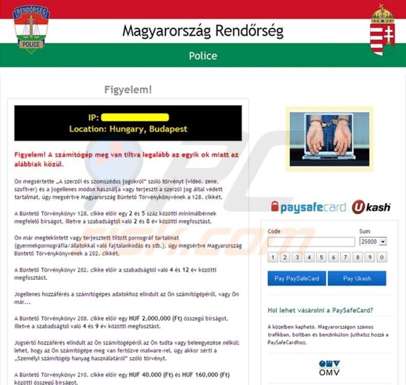 Magyarorszag Rendorseg Police ransomware virus