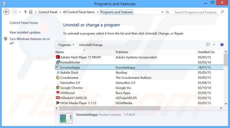 NetSpeed App adware uninstall via Control Panel