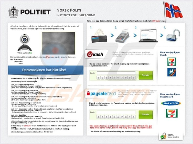 Norsk Politi Institutt for Cybercrime screen locker