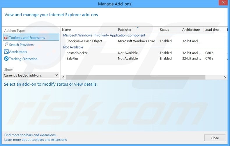 Removing OneAppPerDay ads from Internet Explorer step 2