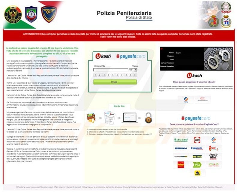 polizia penitenziaria ukash virus