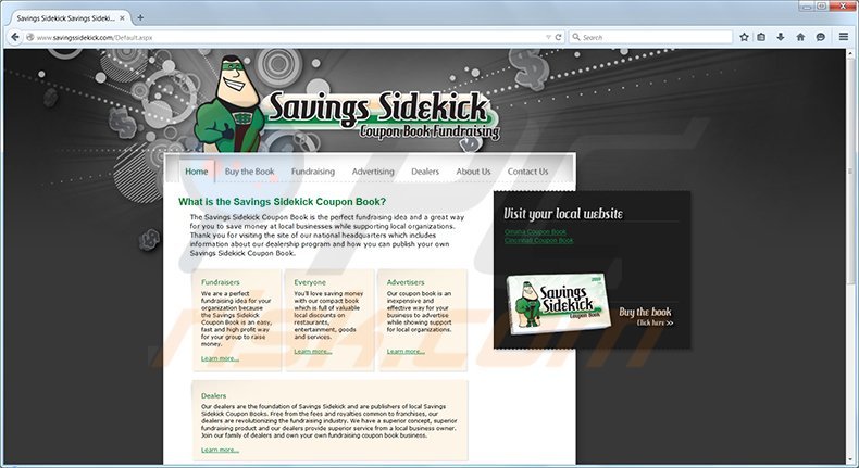 savings-sidekick adware homepage