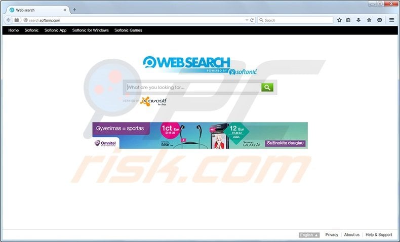Websearch Powered by Softonic redirect