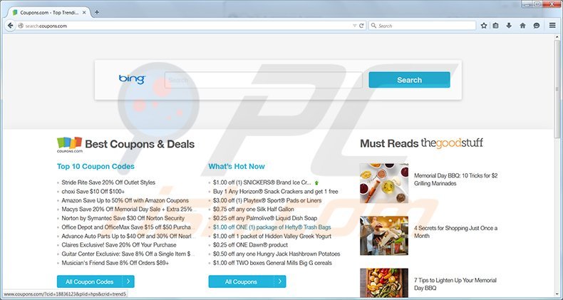 couponbar toolbar redirect