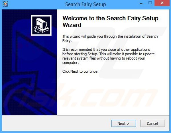 Installer set-up of Search Fairy adware