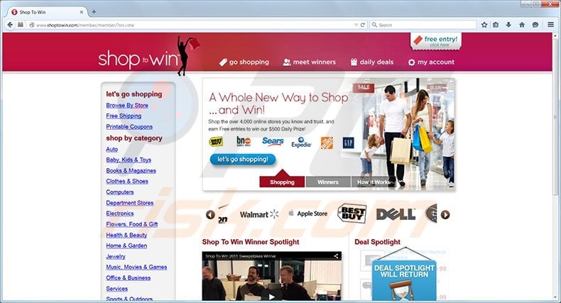 shop to win adware