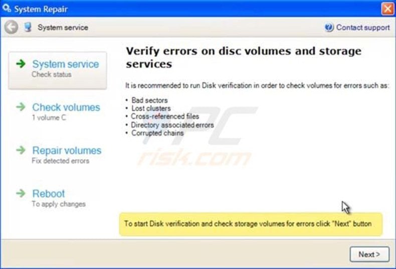 System Repair fake HDD scanner (scam)